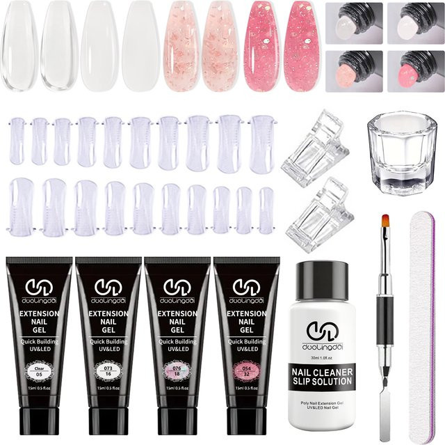 DUOLINGDAI Poly Gel Nagel-Set, 4 Farben, Glänzend - Bild 1