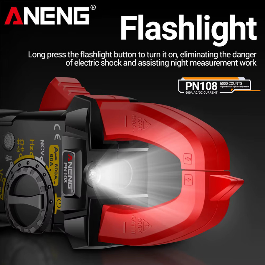 ANENG PN108 Smart Zangenmessgerät Multimeter mit 6000 Zählungen für AC/DC-Spannung, Strom, Widerstand, Kapazität und Diodentest - Bild 5