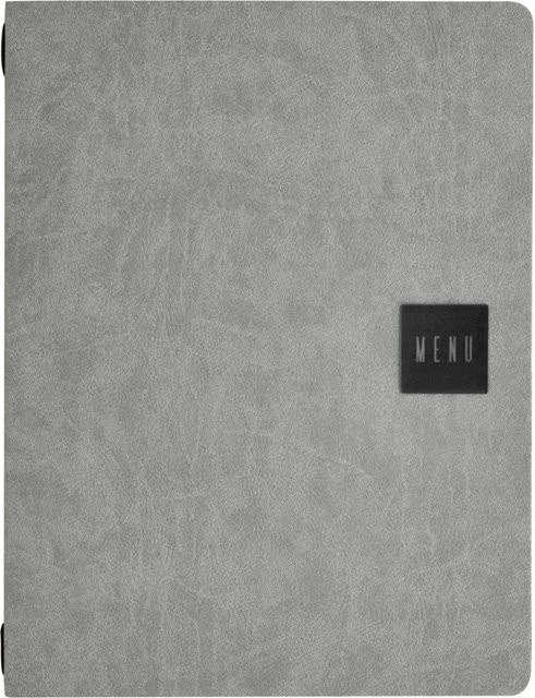 VEGA Speisekarte Abbotsford A4 in Grau mit MENU Prägung, B: 24 cm, H: 31,6 cm - Bild 1