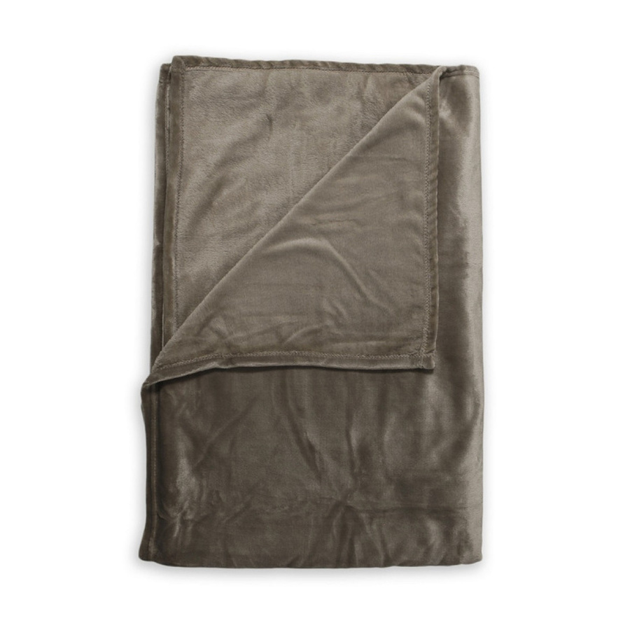 Zo! Home Microfaser-Flausch-Decke Kuscheldecke Plaid Cara Steeple in Taupe, B/L: 140 x 200 cm - Bild 1