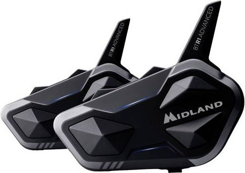 Midland C1529.01 BTR1 Advanced Bluetooth Kommunikation Motorrad-Funkset mit GPS für Integral-, Jet- und Klapphelme in Schwarz - Bild 1