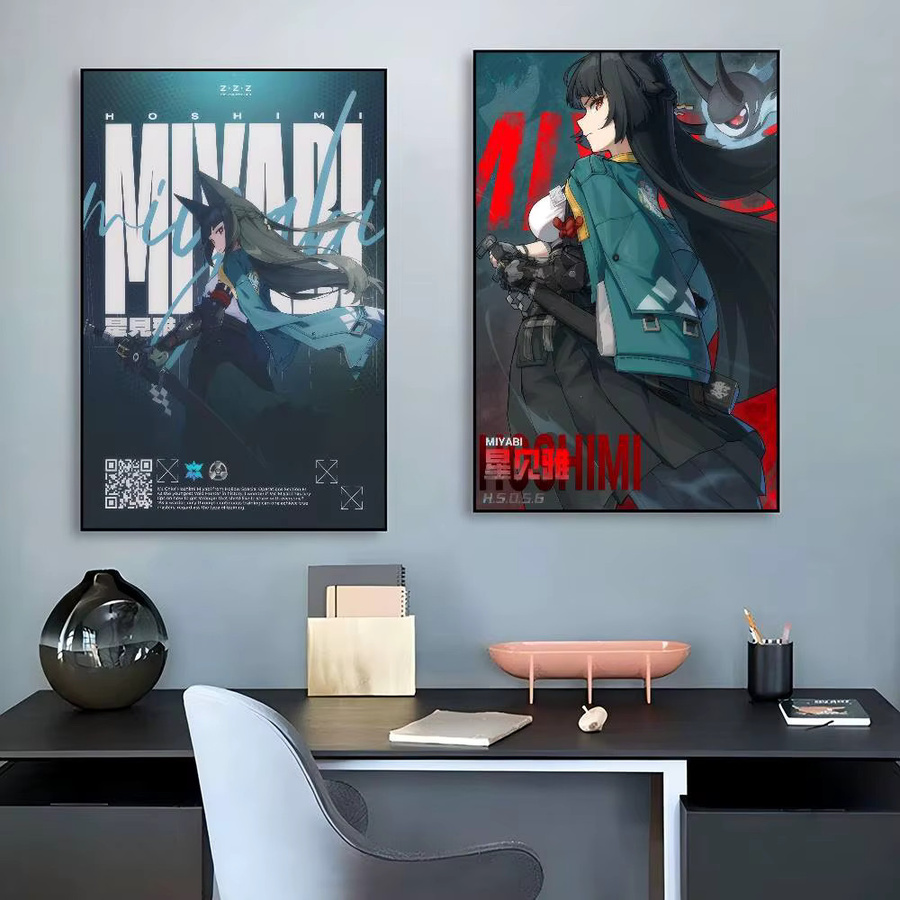 Hoshimi Miyabi Z-Zenless Zone Zero Wandposter als wasserfester Papieraufkleber in Weiß und Multicolour - Bild 2