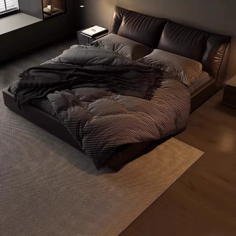DUTRIEUX King-Size-Luxusbett aus Leder in Schwarz, gepolstertes Doppelbett für das Schlafzimmer, B/T: 180 x 200 cm - Bild 2