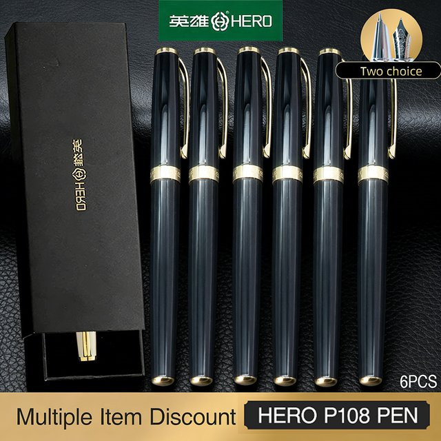 Hero P108 Füllfederhalter für Studenten mit 0,5 mm Iridium-Goldfeder in Mehrfarben zum Schreibtraining - Bild 1