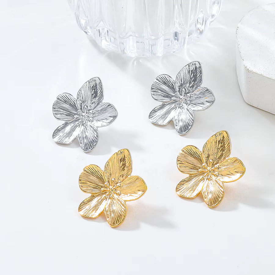 AETEEY Ohrringe Blumen, Edelstahl, Gold, Damen - Bild 2