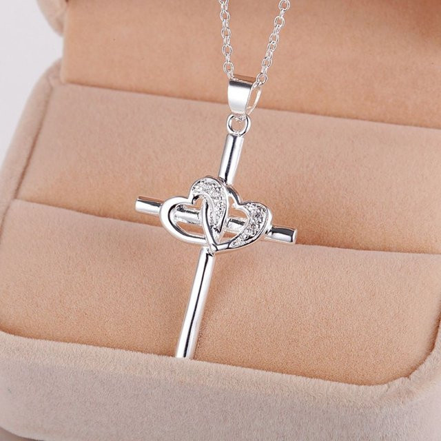SAY Halskette mit Herzanhänger, 925 Silber, Zirkonia, Damen - Bild 1