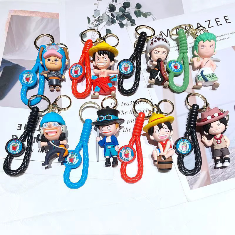Bandai One Piece Schlüsselanhänger, 8-teiliges Set, Piraten, Kunststoff, bunt - Bild 2