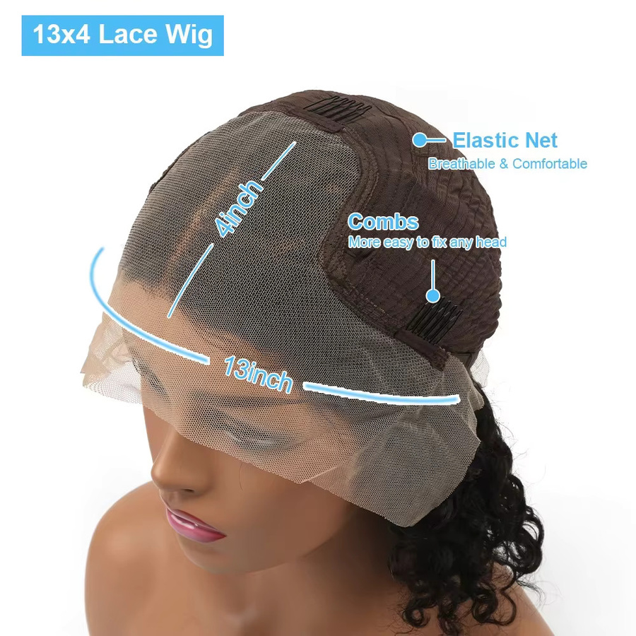 POPVIBES Body Wave Lace Frontal Bob-Perücke, Schokoladenbraun, Damen - Bild 5