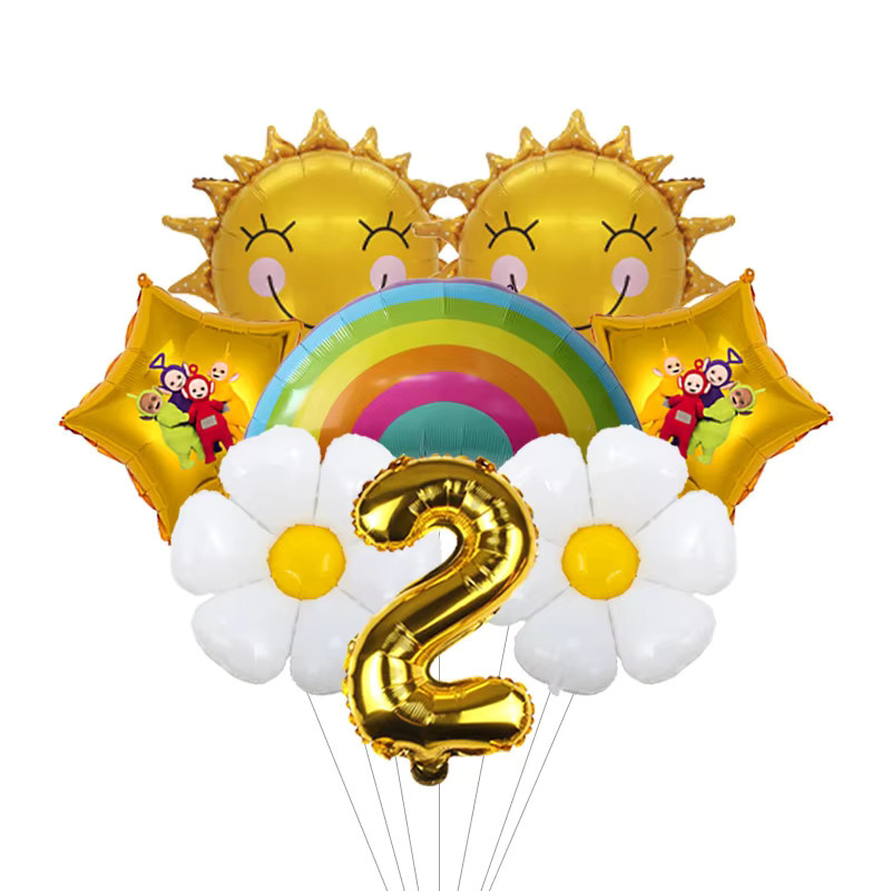 Teletubbies Garten Geburtstag Ballon-Set von Bandai mit bunten Folien- und Latexballons für Kinder Outdoor-Partys - Bild 2