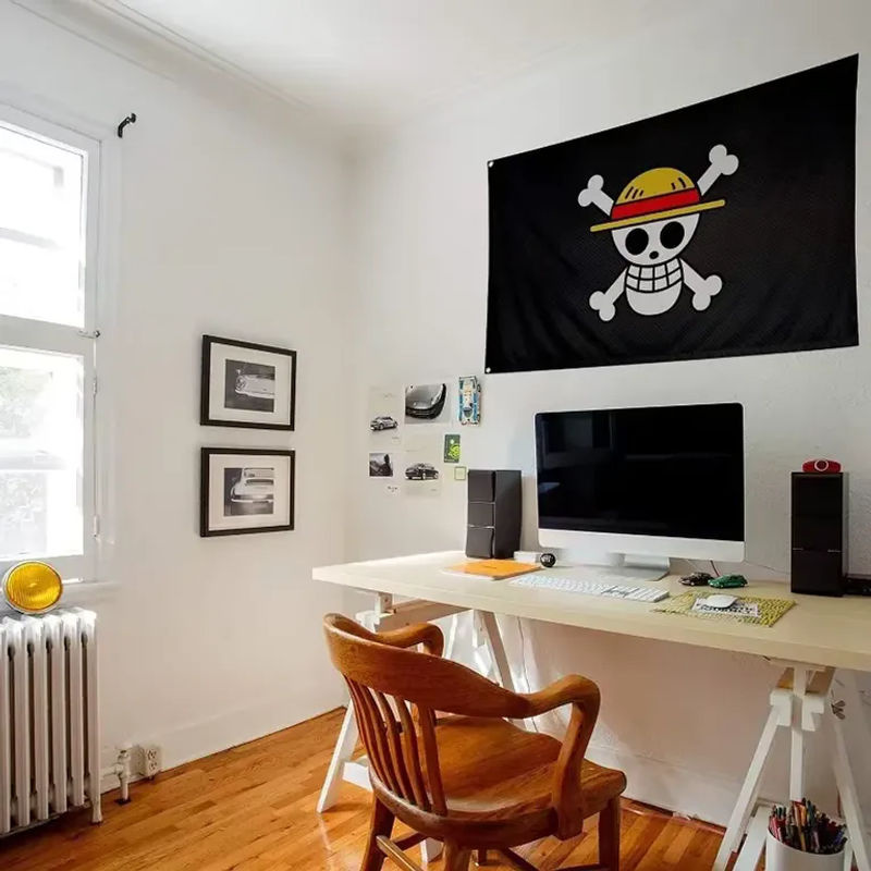 Bandai One Piece Piraten Flagge Monkey D. Luffy Skull Design, Schwarz, B: 150 cm, H: 90 cm - Bild 3