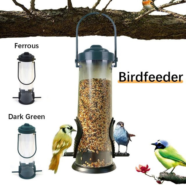 ZHUOJI Vogelfutterspender für Kolibris in Grün aus PVC zum Aufhängen für den Balkon und Außenbereich - Bild 1