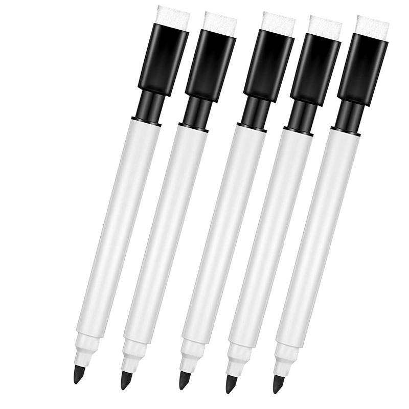 100 Stück Whiteboard Marker von Yiran Furniture in Schwarz mit feiner Spitze und Gummikappe - Bild 2