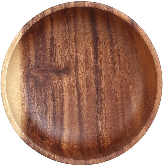 Umweltfreundliche Salatschüssel aus Holz von mfySpace in Braun, Durchmesser: 22 cm, Höhe: 7,5 cm - Bild 1