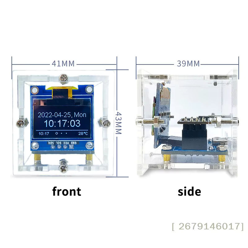 KOQZM ESP8266 MINI WLAN Digitaluhr und Wetterstation als DIY Lötset aus transparentem Kunststoff - Bild 6