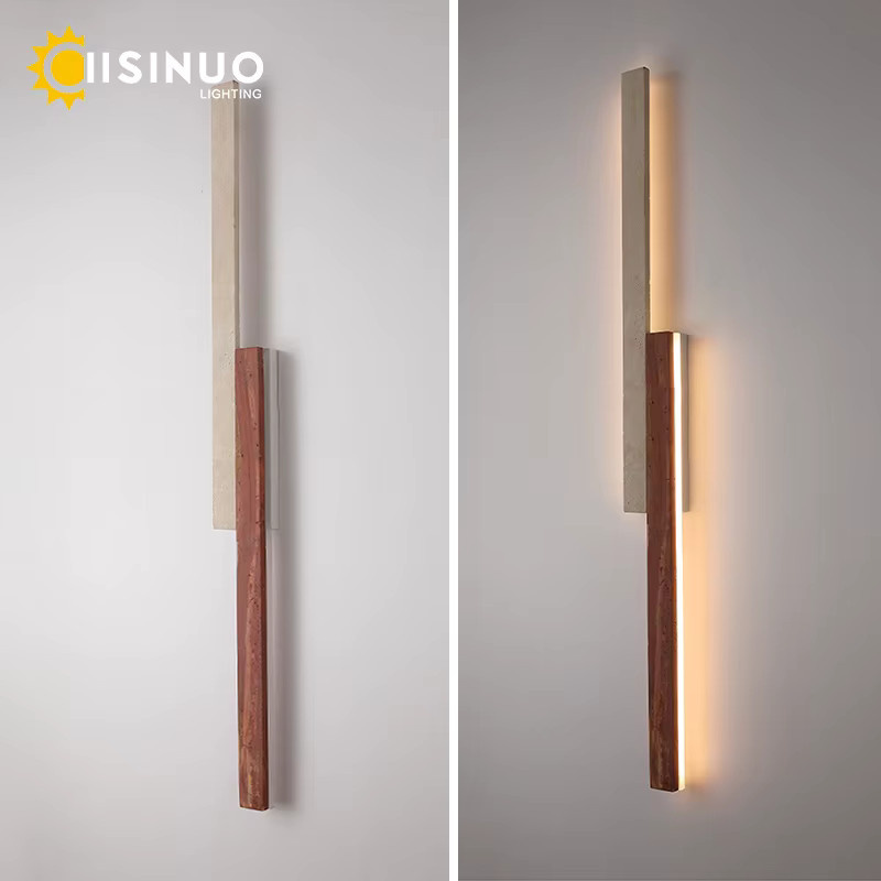 IISINUO Wabi-Sabi Naturstein Außenwandleuchte LED mit warmweißem Licht in Gelb und Rot für Garten und Hof, Höhe: 60 cm - Bild 3