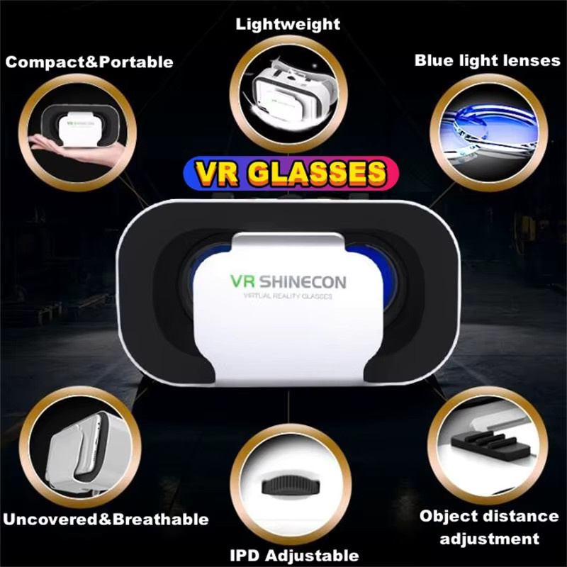 G05 MINI VR-Brille Google Cardboard für 4,5-6 Zoll Smartphones in Weiß mit Joystick-Unterstützung für 3D-Filme und Virtual Reality - Bild 2