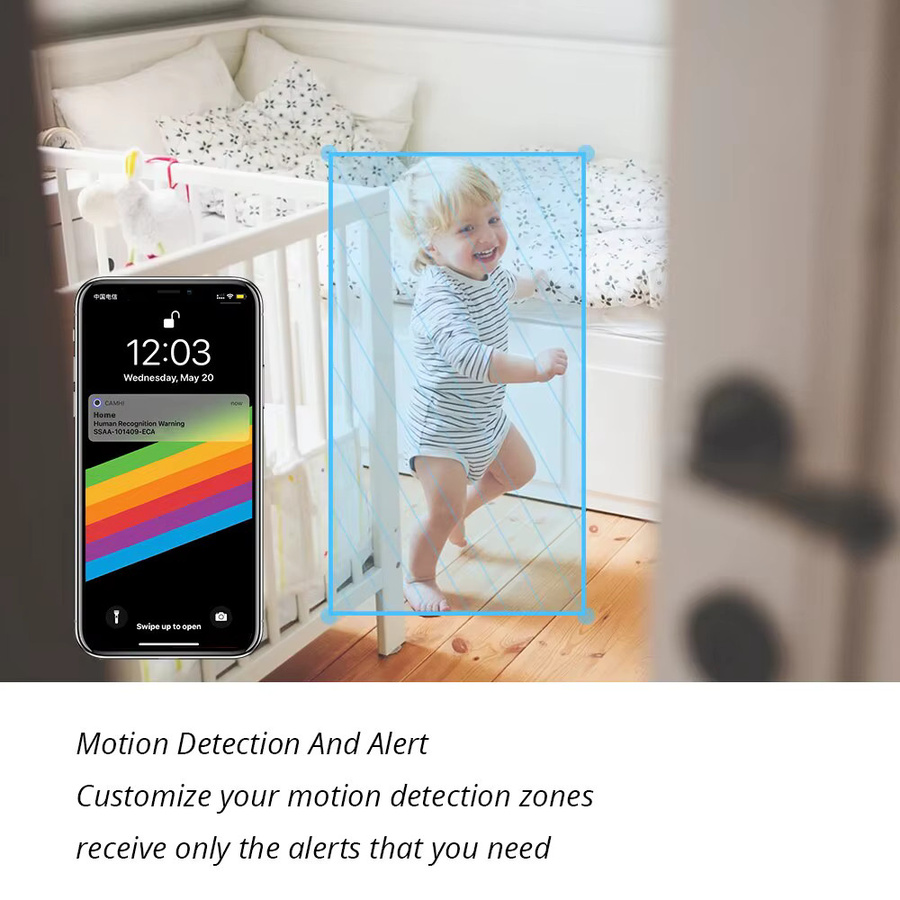 TPTEK IP Wifi Kamera für die Indoor Videoüberwachung mit 2,8mm Objektiv, Zwei-Wege-Audio und Sicherheitsschutz in Weiß - Bild 2