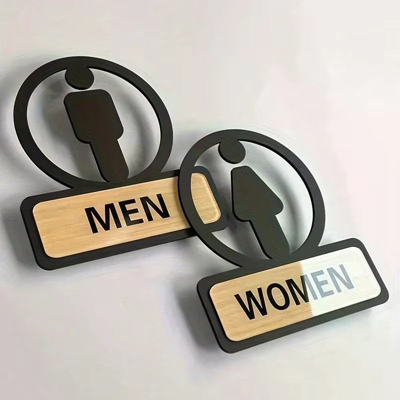 JETTING Toiletten-Erinnerungsschild aus Holz für Unternehmen und Büros, Wandmontage, Mehrfarbig - Bild 2