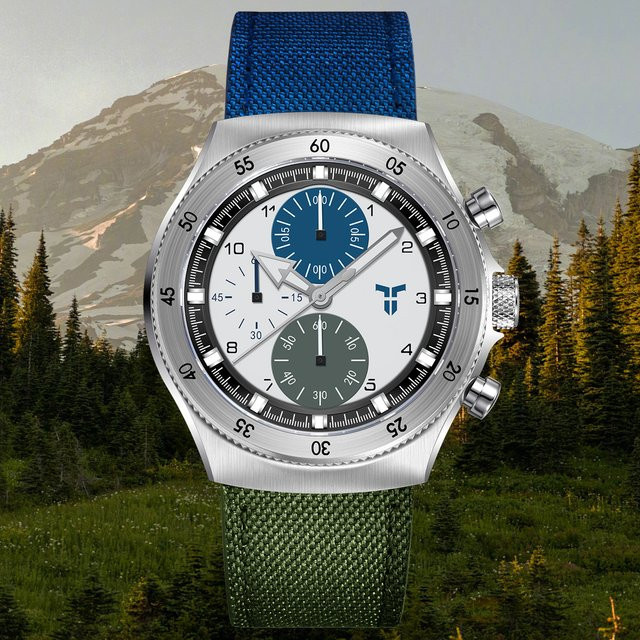 TYBERLEY Armbanduhr Herren, Quarz, Edelstahl, Saphirglas, Dual-Zeitzonen - Bild 1