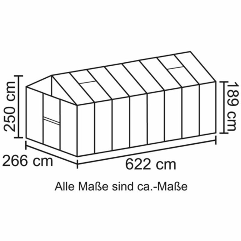 VITAVIA Gewächshaus Zeus aus Aluminium und Glas in Schwarz mit 15,7 m² Fläche - Bild 2