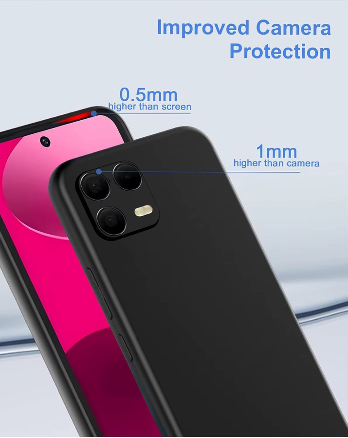 WISHXIN TPU Kameraschutz-Rückseite für T-Mobile T Phone 3 Pro und Revvl 8 in Schwarz Matt - Bild 5