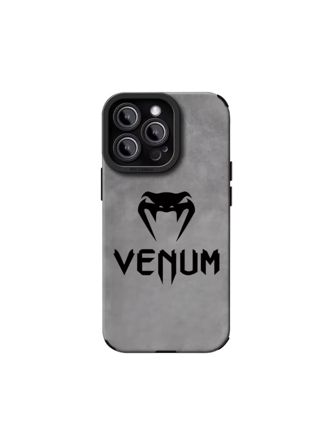 V-Venum Stoßfeste Leder-Lammfell-Handyhülle für iPhone 17 16 Pro Max 15 14 13 Max in Grau - Bild 3