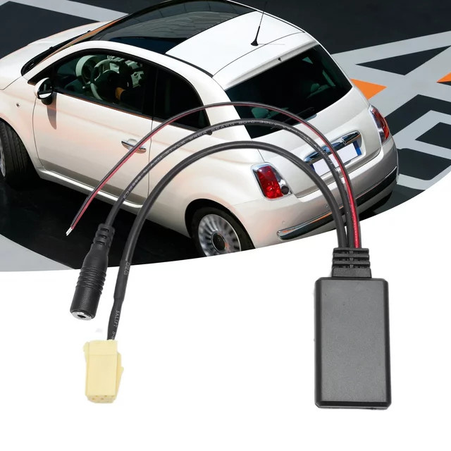 Heinrich Tung Bluetooth 5.0 Aux Adapter mit Mikrofon für Fiat 500 und Grande Punto, Schwarz, 3,5 mm Klinke - Bild 1