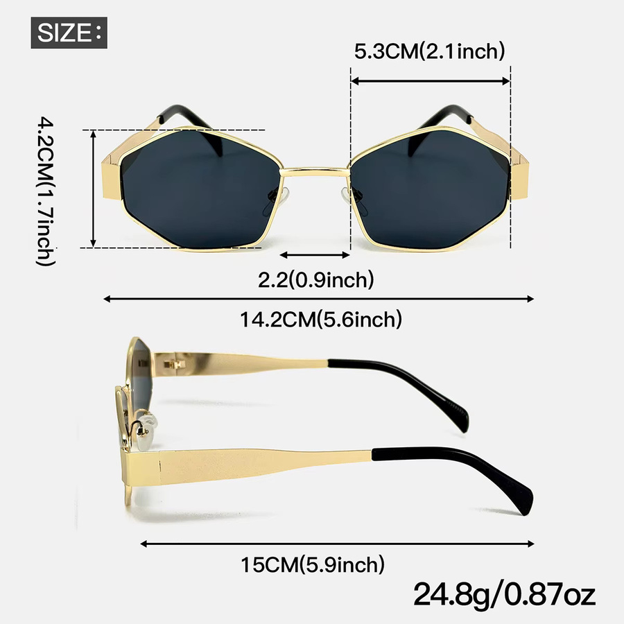 CAIPAI Sonnenbrille, oval, Vollrand, Metall, gold - Bild 3