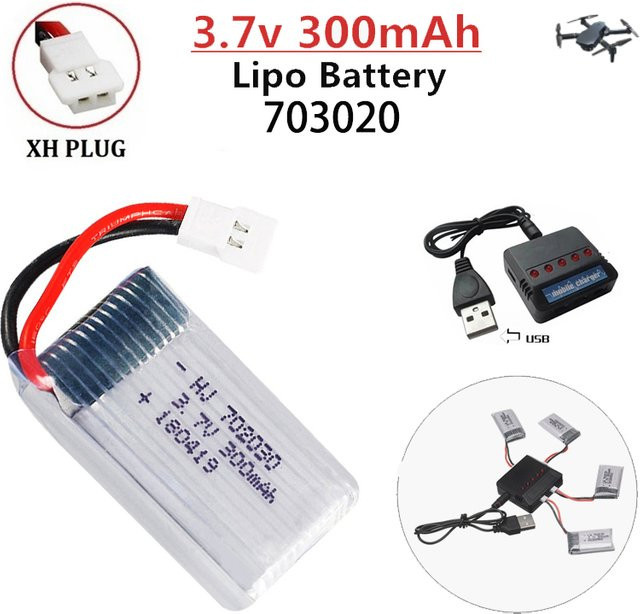 Syma 3,7 v 300mah Lipo Drone Batterie für X11 E55 FQ777 FQ17W F180 FY530 U816 U816A U830 H107 S39-1 HD-1306 RC Drone UAV Batterie - Bild 1
