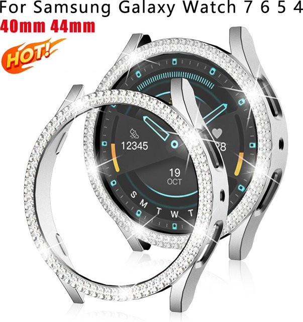 OAKCHARM Schutzhülle für Samsung Galaxy Watch, Silikon, Weiß, Diamant, Kristall, Unisex - Bild 1