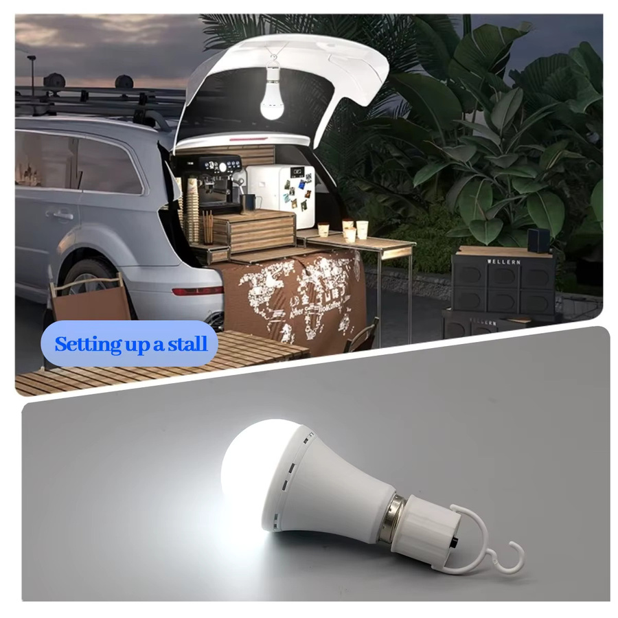 Wiederaufladbare LED Notfall-Glühbirne E27 7W 220V mit 1500mAh Akku in Weiß - Bild 5