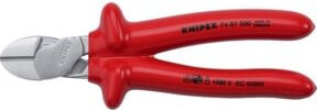 Knipex Kraft-Seitenschneider 74 07 200 tauchisoliert VDE-geprüft rot, Länge: 200 mm - Bild 1