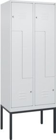 C+P Z-Spind Classic PLUS Spind mit 4 Fächern und Zylinderschloss, Gestell aus Stahl, Grau/Schwarz, H x B x T: 212 x 80 x 50 cm - Bild 1