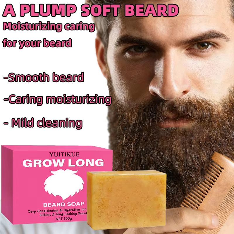 YUITIKUE Grow Long Bartseife, 100 g, Herren - Bild 5