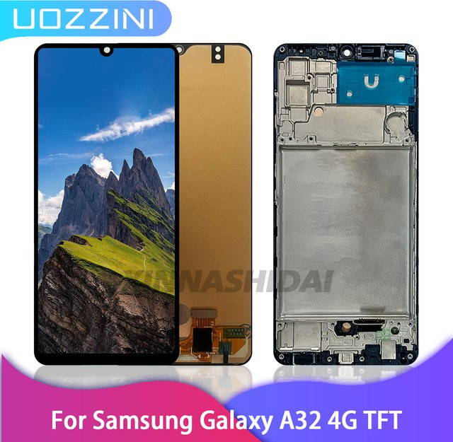 Samsung Galaxy A32 4G A325F LCD Display Touchscreen Digitizer Montage Ersatzteil mit Rahmen in Schwarz - Bild 1