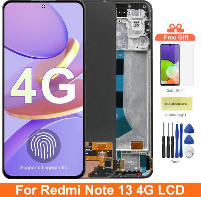 Xiaomi Redmi Note 13 4G AMOLED Display mit Rahmen in Schwarz - Bild 1