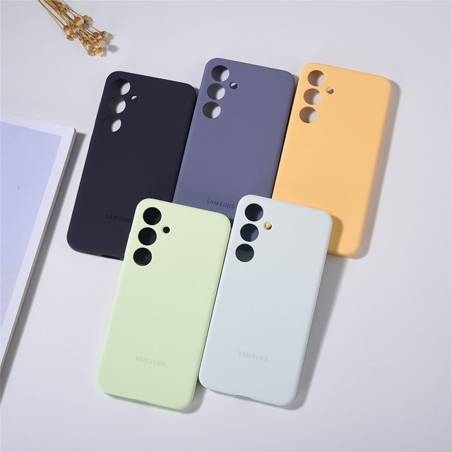 Samsung Galaxy S24 Ultra und S24 5G Silikon Schutzhülle in Grau mit Stoßstangen-Funktion und Kameraschutz - Bild 1