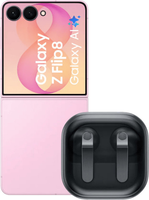 Samsung Galaxy Z Flip8 512GB 5G in Rosa mit Samsung Galaxy Buds4 in Schwarz - Bild 1