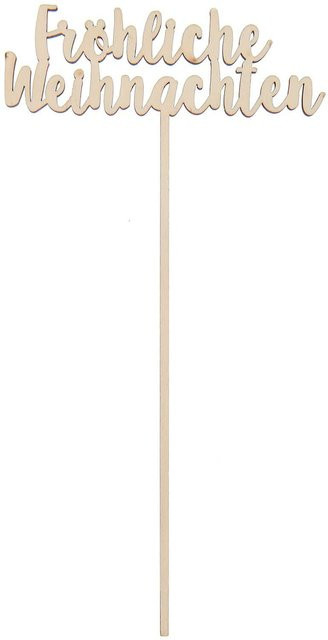 Rico Design Holzpicker Fröhliche Weihnachten aus Holz, Breite: 25,4 cm, Tiefe: 11,5 cm - Bild 1