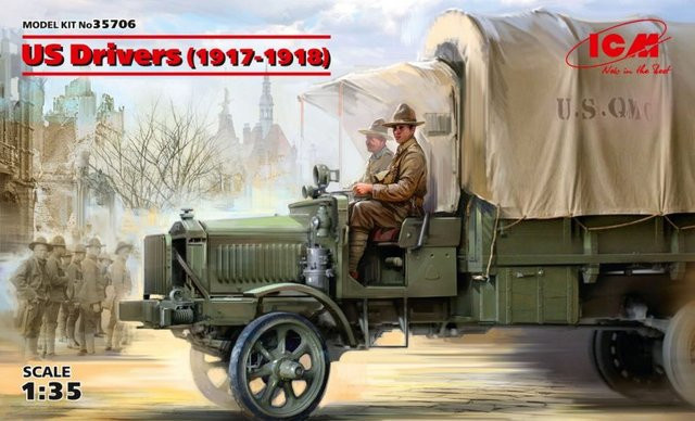ICM US Drivers (1917-1918), Einzelfigur, 1:35, 2-teiliges Set - Bild 1