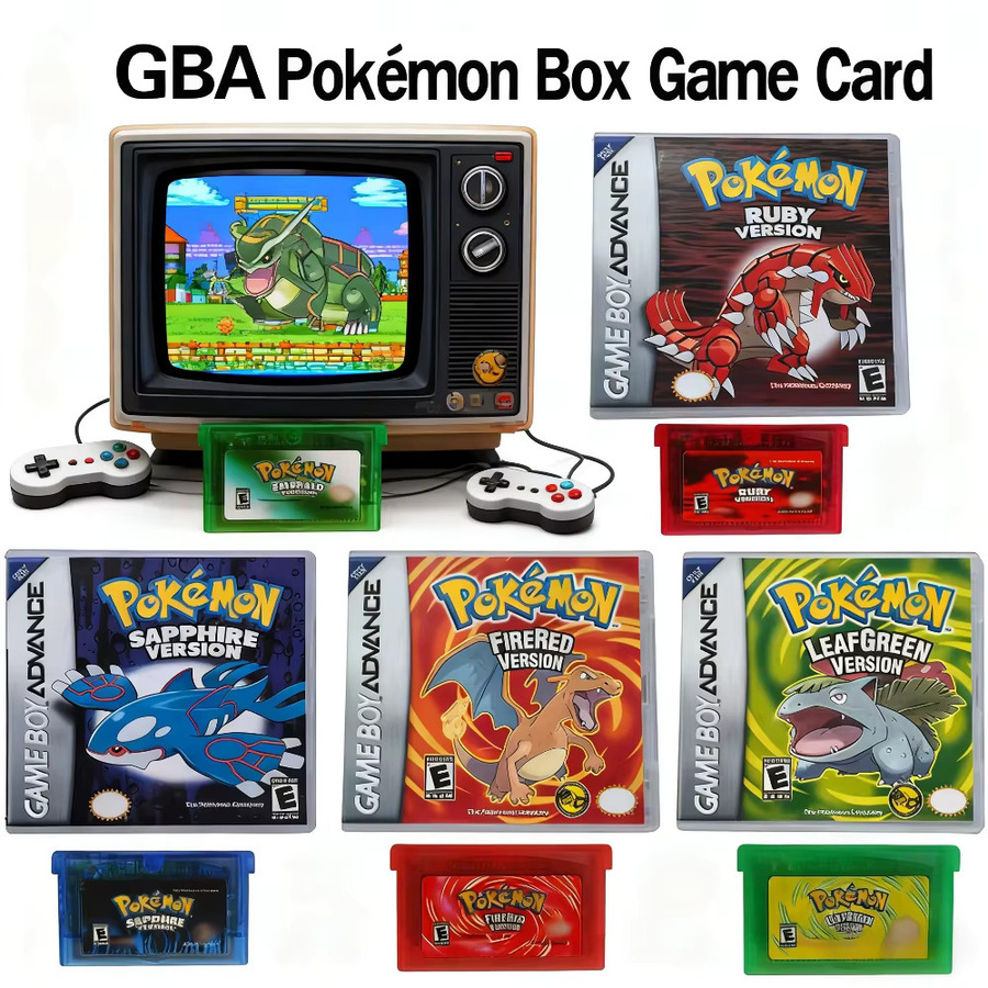 Pokemon GBA Videospielkassette 252-Serie für Nintendo Game Boy Advance in 5 Versionen: Emerald, FireRed, Leafgreen, Ruby und Sapphire als Rollenspiel-Modul in Multicolor - Bild 2