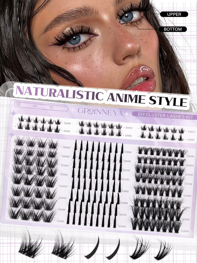 GROINNEYA Wimpern-Cluster, Volumen, DIY-Wimpernverlängerungen - Bild 6