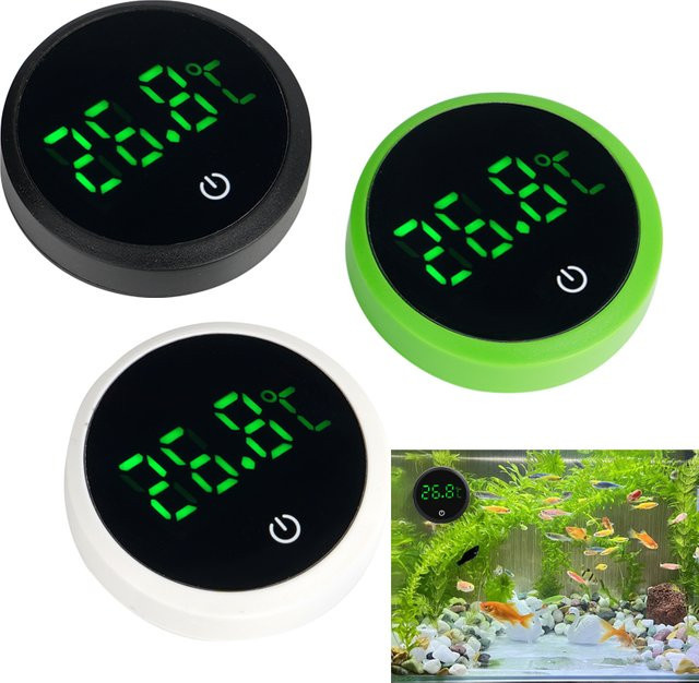 JIECARE LED Digital Aquarium Thermometer mit LED Display in Weiß zur Temperaturmessung und Steuerung - Bild 1