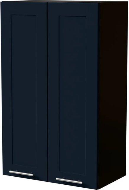 Feldmann-Wohnen Hängeschrank Oslo W4/60 in Schwarz und Indigo Matt mit Soft-Close-Türen, B/T/H: 60 x 32,5 x 96 cm - Bild 1