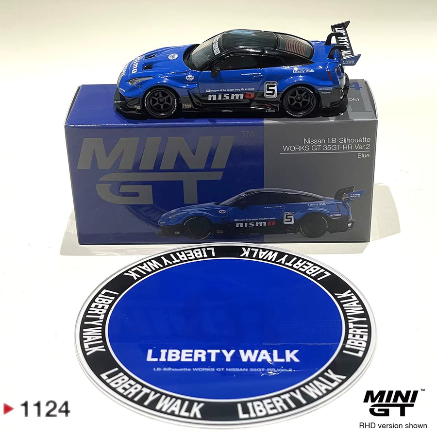 MINIGT LBWK LB Silhouette WORKS GT NISSAN 35 GT RR Ver.2, Druckgussautomodell, 1:64, Blau, ab 14 Jahren - Bild 3