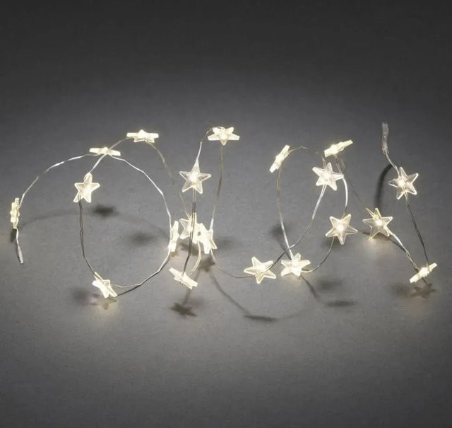 Konstsmide LED Lichterkette mit transparenten Sternen, 40 warmweiße LEDs, Farbe Transparent - Bild 1