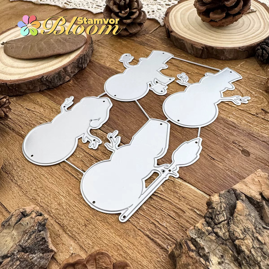 Schneemann Silhouetten Metall Stanzformen für Scrapbooking und dekorative Prägung in Silber - Bild 4