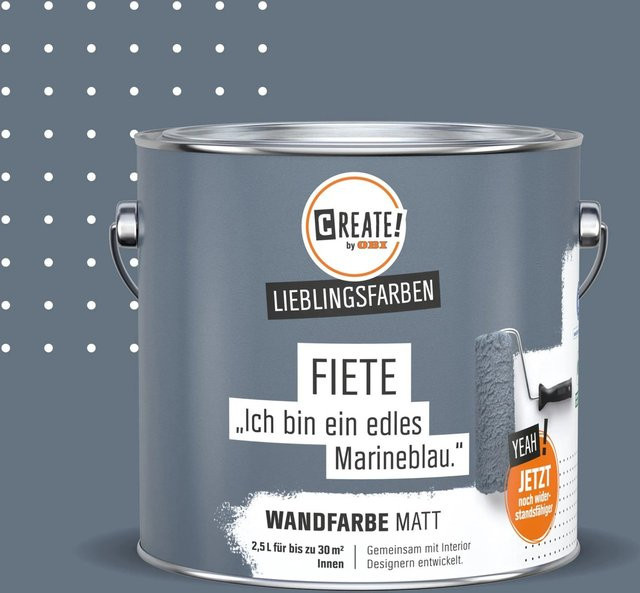 CREATE! by OBI Wandfarbe Lieblingsfarbe Fiete Marineblau Matt, 2,5 l - Bild 1