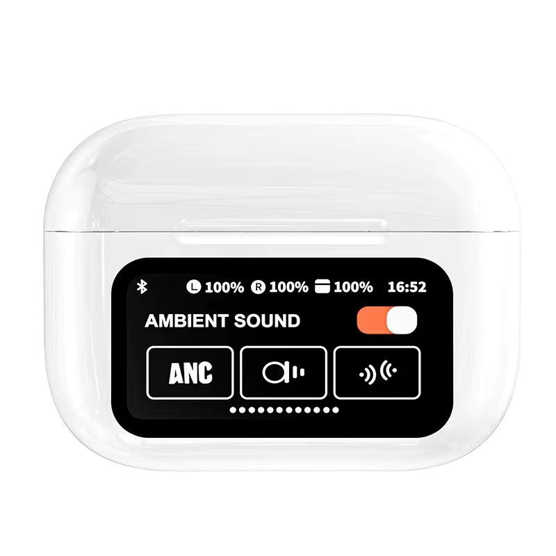 DIXSG A9 Pro Bluetooth-Headset mit LCD-Smart-Farbbildschirm, kabellose Kopfhörer mit aktiver Geräuschunterdrückung und Touchscreen in Weiß - Bild 6