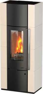 THERMIA Kaminofen Alpha Plus aus Stahl in Creme-Weiss und Schwarz mit 7,0 kW Leistung, B/T/H: 125,0 x 68,0 x 167,0 cm - Bild 1